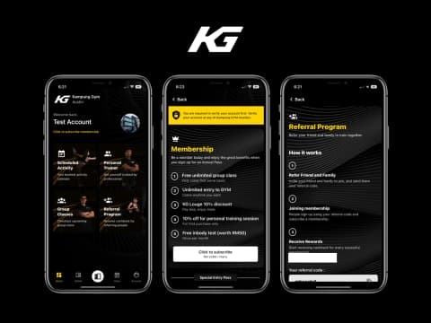 Full-fledge specially designed membership management system for Kampung GYM, includes 3 applications (Member App, Trainer App, and merchant App), and smart IoT connected door access control system.