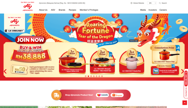 Development of Website for Ajinomoto